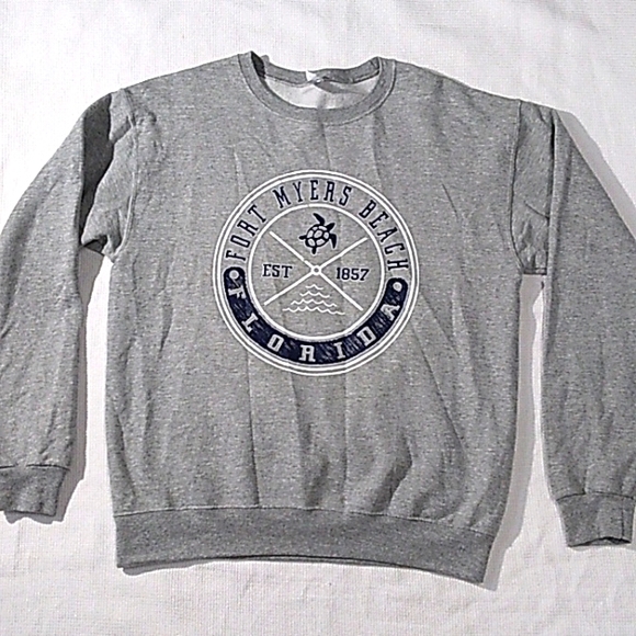 Jerzees Tops - Jerzees‎ Size Medium Gray Fort Myers Beach Florida Sweatshirt